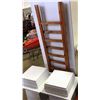 Image 1 : 2 White Pedestal Plant Stands, 2 Risers & 2 Trellis/Ladders