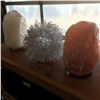 Image 1 : Himalayan Salt Lamps (2) & Silver Home Décor Lamp