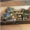 Image 1 : Drawer Lot: Brass Lights (Sconces & Elec Lamp)