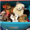 Image 1 : Tote Lot: Stuffed Animals (Variety) & Shell Owl