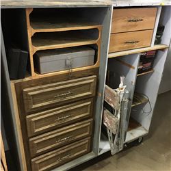 Rolling Shop Cabinet w/Contents (Shop Supplies, Wiring, Work Mate, etc)