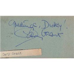 Cary Grant Signed Ontra Cafeteria Parking Stub