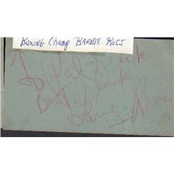 Boxing Champion Barnie Ross Signed Ontra Cafeteria Parking Stub