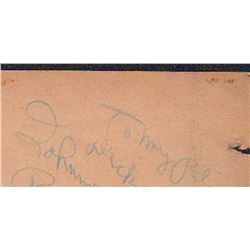 Johnnie Ray Signed Ontra Cafeteria Parking Stub