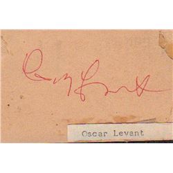 Oscar Levant Signed Ontra Cafeteria Parking Stub