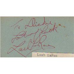 Lash LaRue Signed Ontra Cafeteria Parking Stub