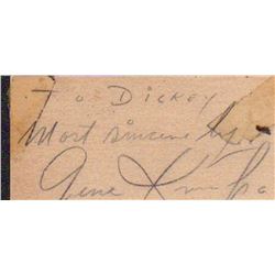 Gene Krupa Signed Barber Shop Business Card