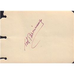 Tod Browning Signed Autograph Book Page