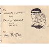Image 1 : Hal Foster Signed Autograph Book Page Prince Valiant and Aleta Sketches