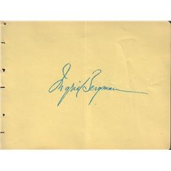 Ingrid Bergman Signed Autograph Book Page
