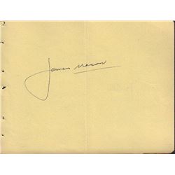 James Mason Signed Autograph Book Page