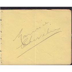 Maurice Chevalier Signed Autograph Book Page