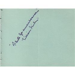 Lillian Gish Signed Autograph Book Page