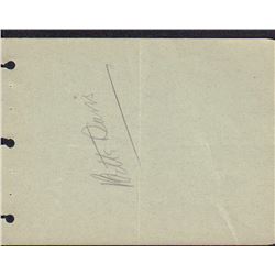 Bette Davis Signed Autograph Book Page