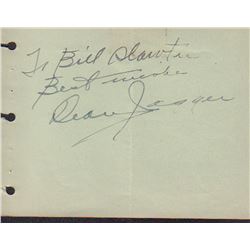 Dean Jagger Signed Autograph Book Page