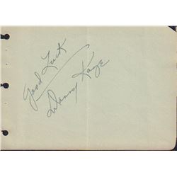 Danny Kaye Signed Autograph Book Page