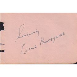 Lionel Barrymore Signed Autograph Book Page