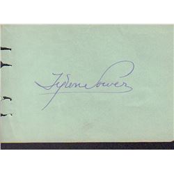 Tyrone Power Signed Autograph Book Page