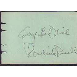 Rosalind Russell Signed Autograph Book Page