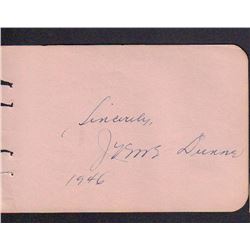 Irene Dunne Signed Autograph Book Page