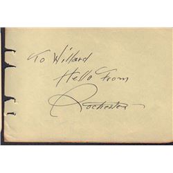 Rochester Signed Autograph Book Page