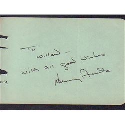 Henry Fonda Signed Autograph Book Page