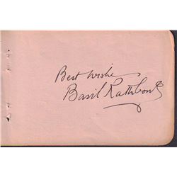 Basil Rathbone Sherlock Holmes Signed Autograph Book Page