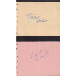 Ozzie Nelson Harriet Hilliard Signed Autograph Book Pages
