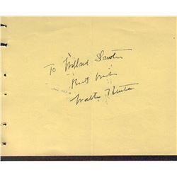 Walter Huston Signed Autograph Book Page