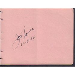 Boxing Legend Joe Louis Signed Autograph Book Page