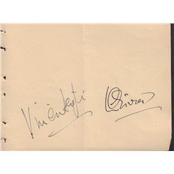 Vivien Leigh Laurence Olivier Signed Autograph Book Page