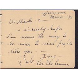 Robert Mitchum Signed Autograph Book Page