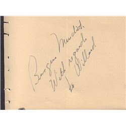 Burgess Meredith Signed Autograph Book Page