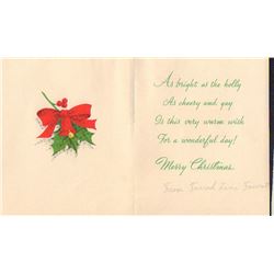 Farrah Fawcett Vintage Signed Christmas Card