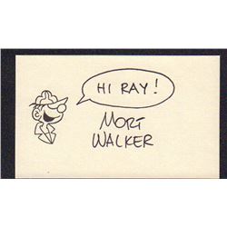 Mort Walker Andy Capp Signed Card
