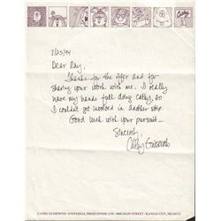 Cathy Guisewite Handwritten Signed Letter