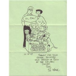 Bill Keane Family Circus Handwritten Note 1993