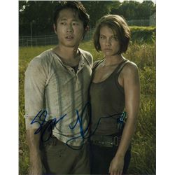 Steven Yeun Lauren Cohan The Walking Dead Signed 8x10 Photo