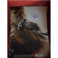 Peter Mayhew Star Wars Signed 12x18 Poster