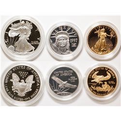 American Eagle 1997 Three Metal Proof Set