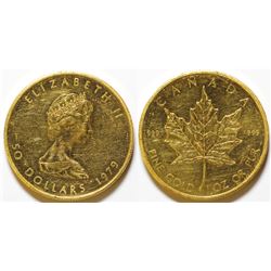 1979 $50 Gold Canadian Maple Leaf Coin 999