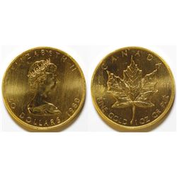 1980 $50 Gold Canadian Maple Leaf Coin 999