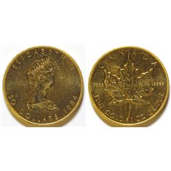 1984 $50 Gold Canadian Maple Leaf coin 9999