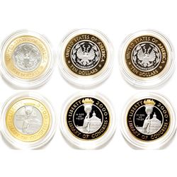 Three 2000 Library of Congress Bimetallic Gold-Platinum Coins