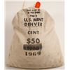 Image 1 : Unc. 1969 D Pennies (~5,000) in Original U.S. Denver Mint Dated Bag