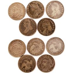 Five Capped Bust Half Dollars