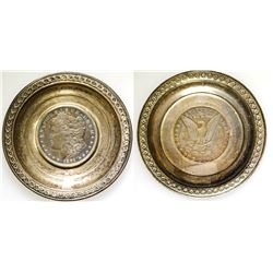 1891 CC Dollar in Small Silver Tray
