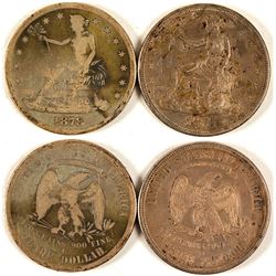 Two 1870s S Trade Dollars