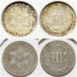 Three Cent Silver Pieces