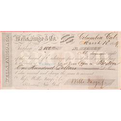Wells Fargo Second of Exchange, Columbia, CA 1859